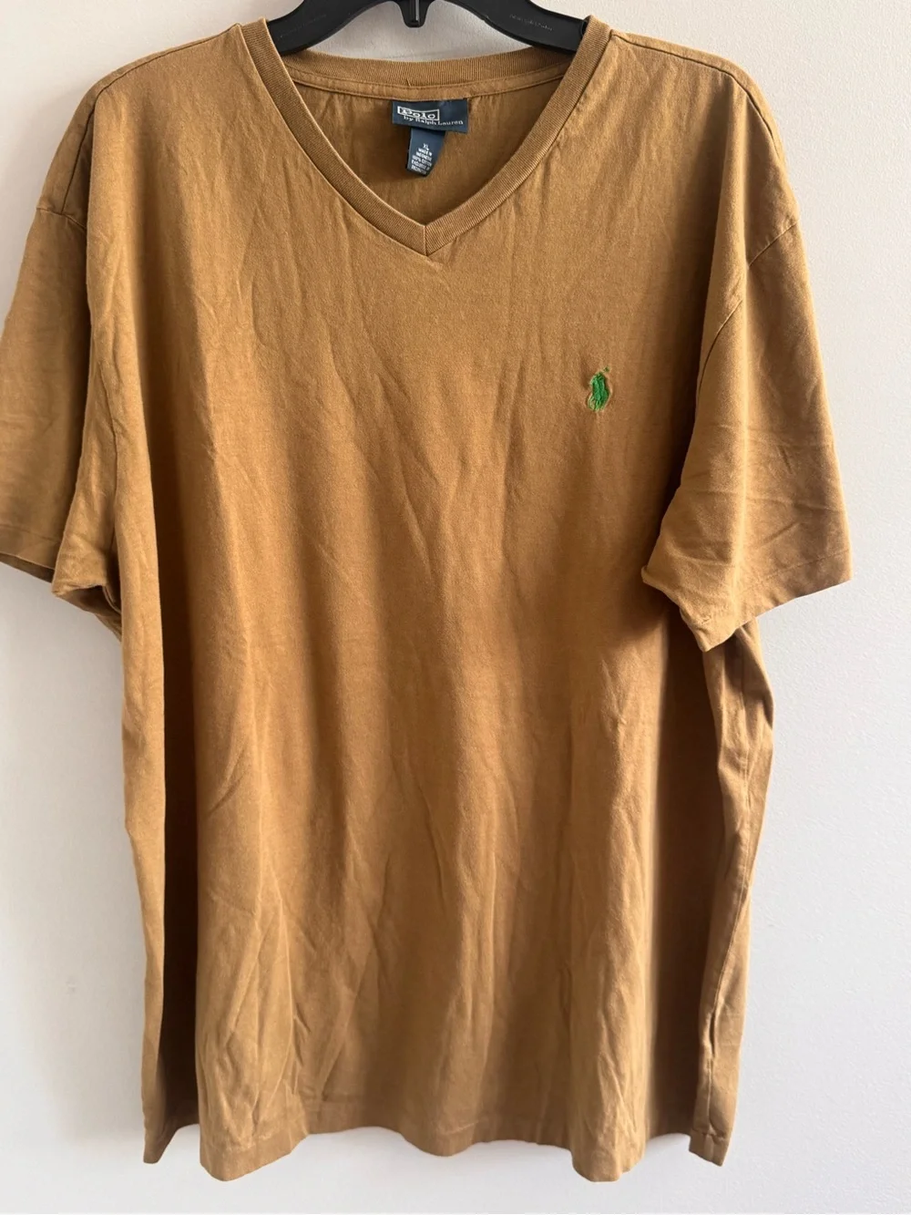 Polo Ralph Lauren XL Brown V-Neck Pony Logo Cotton T-Shirt Men’s